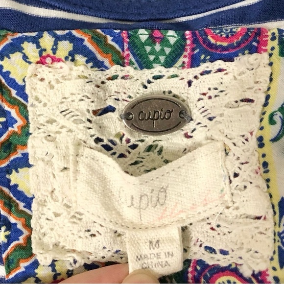 Cupio Blue Striped Flowy Lightweight Sleeveless Dress Size Medium - Picture 4 of 5